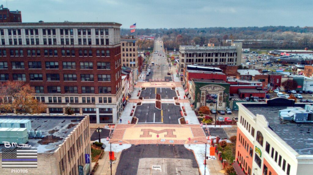 Photo of the Lincoln Way streetscaping project in downtown Massillon