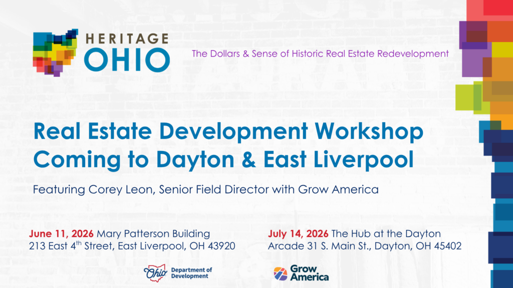 Promotional Image of the Dollars & Session of Historic Real Estate Redevelopment Workshop held in Dayton on July 14